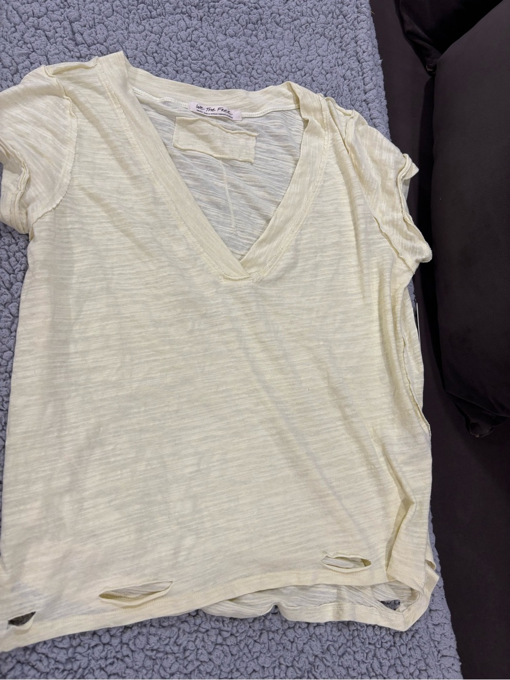 We The Free Lightweight V-Neck Tee in Pale Yellow